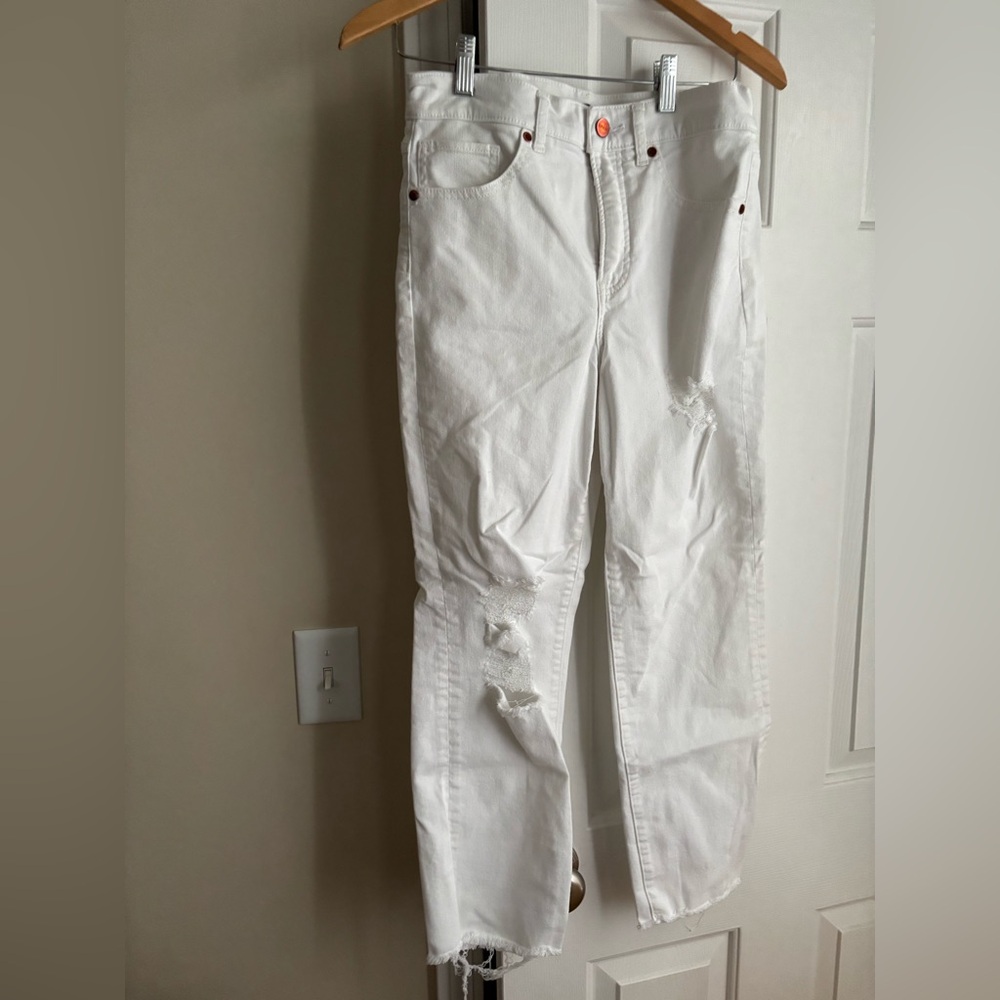 Express White Straight Cropped Jeans 4R NWOT